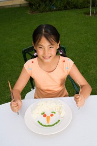 Girl with food art